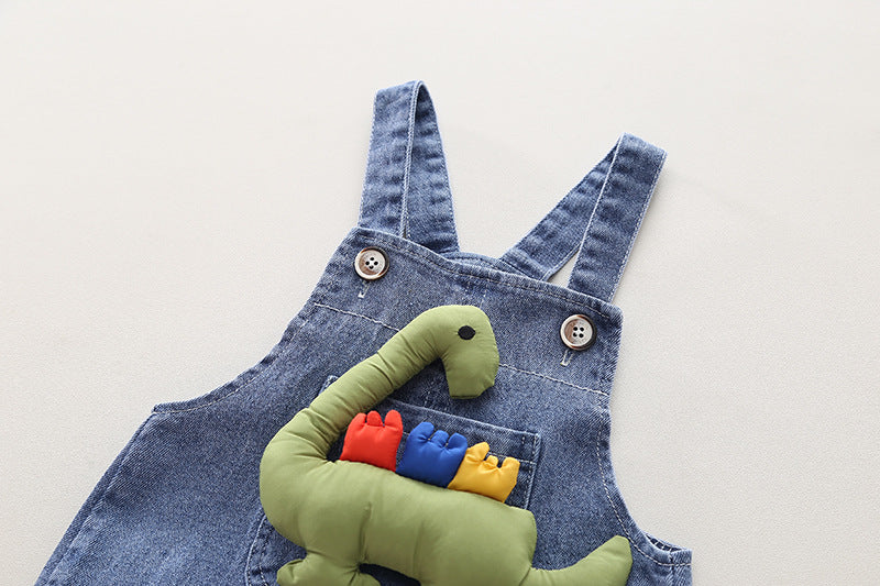 Conjunto Infantil Jardineira Dino Aventureiro