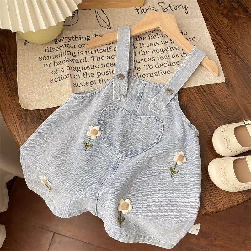 Conjunto Infantil Feminino Jeans Mini Flowers