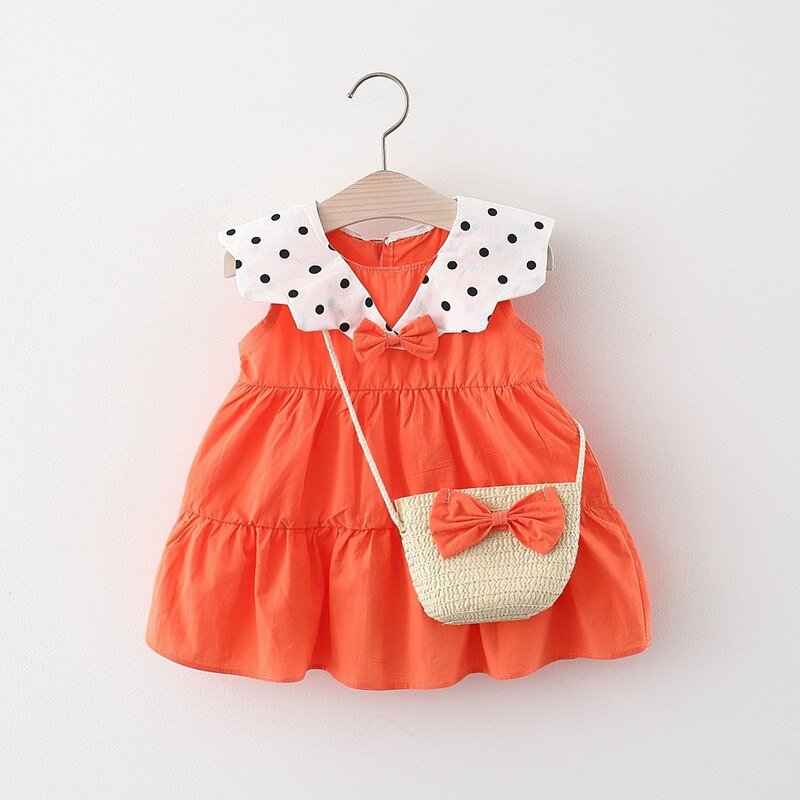 Vestido Infantil Gola Poá Charmoso