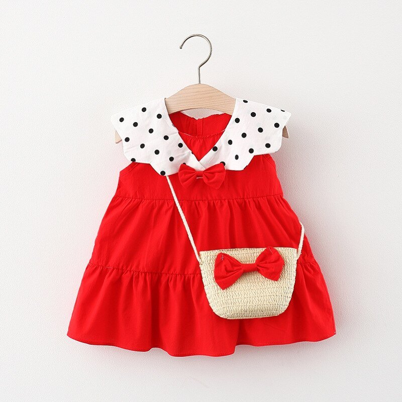 Vestido Infantil Gola Poá Charmoso