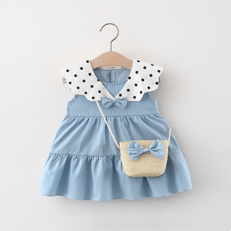 Vestido Infantil Gola Poá Charmoso