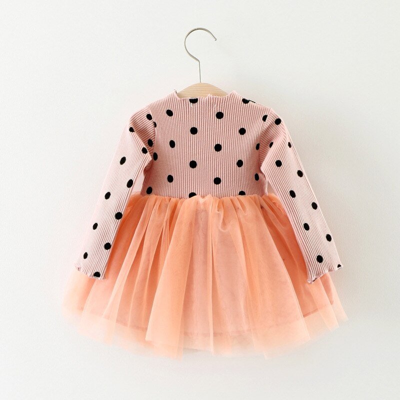 Vestido Infantil Feminino Poá e Tule Charme e Glamour