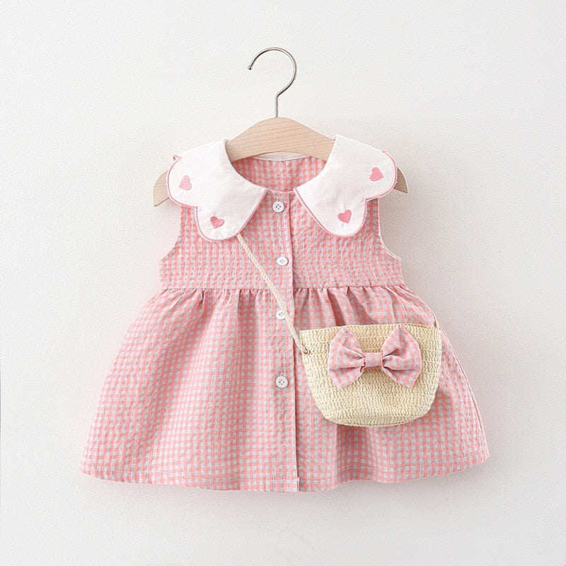 Vestido Infantil Golinha com Bolsa Estilosa